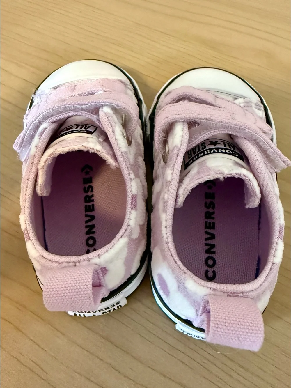 Toddler Pink Floral Canvas Velcro Converse